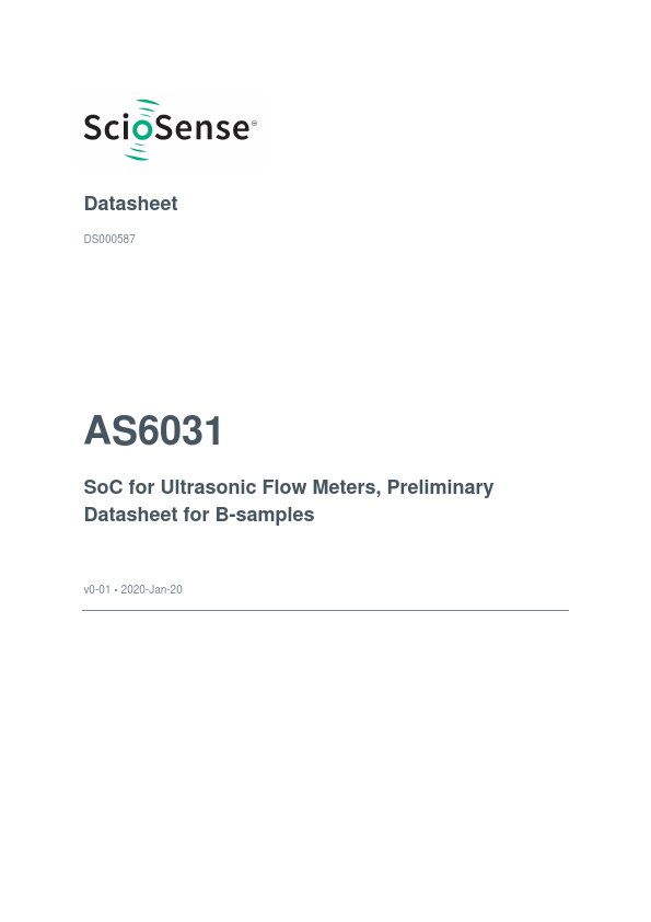 AS6031 SoC by ScioSense - Datasheet Preview