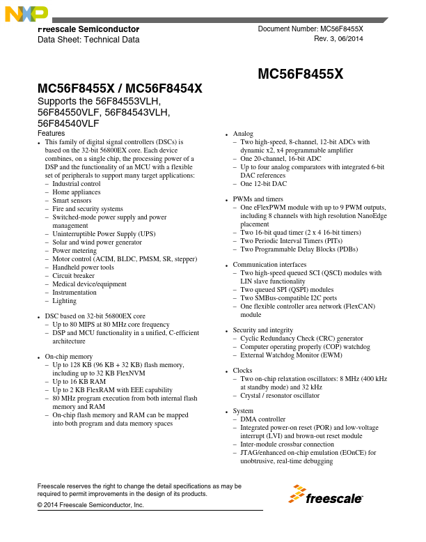 MC56F8455X