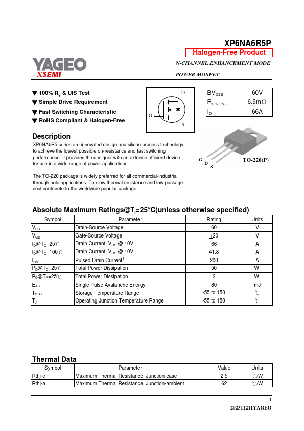 XP6NA6R5P Datasheet Preview