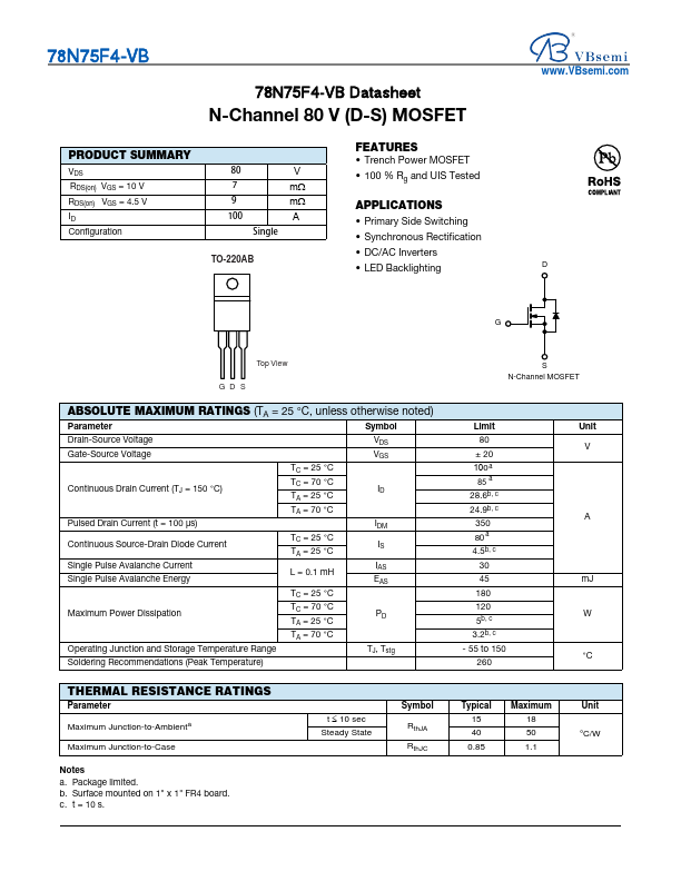 78N75F4 Datasheet Preview