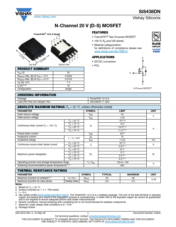 SIS438DN Datasheet Preview