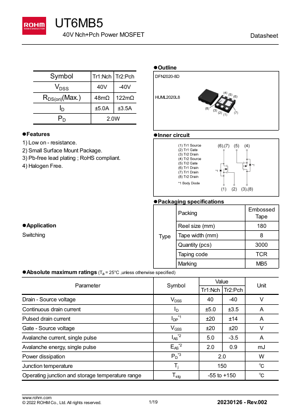 UT6MB5 Datasheet Preview
