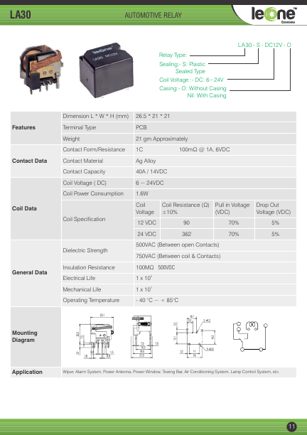 LA30-S-DC12V-O