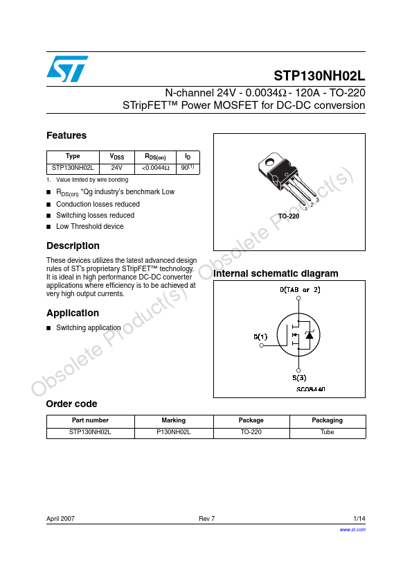 STP130NH02L