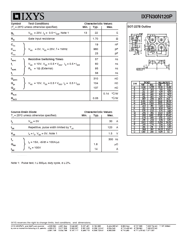 IXFN30N120P