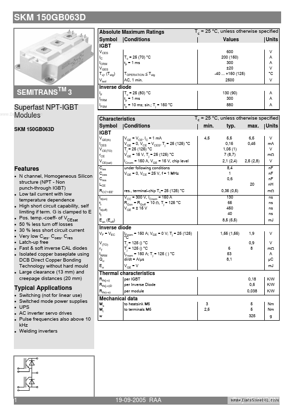 SKM150GB063D