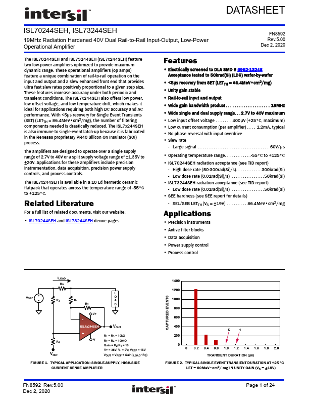 ISL70244SEH Datasheet Preview